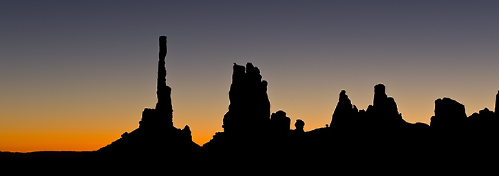 Almost Sunrise at the Totem Pole and Five Fingers, Monument Valley, AZ